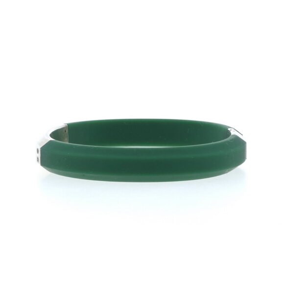 David Yurman Streamline for Men 8mm Green Rubber ID Bracelet 8" - Sterling 925 - Picture 3 of 6